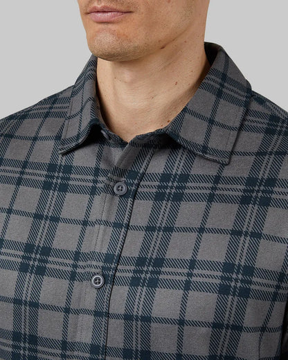 Men's Soft Stretch Knit Long Sleeve Button-Up