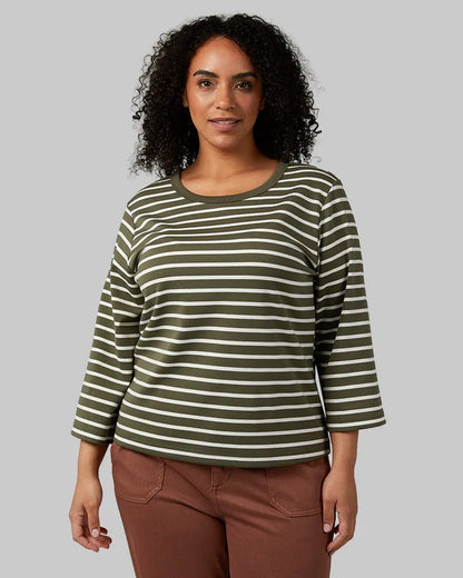 MILITARY OLIVE/OFF WHITE STRIPE